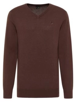 Großhandel ⌛ Bekleidung DreiMaster Klassik Basic Feinstrickpullover Markani In Dunkelbraun Günstig Kaufen 🤩