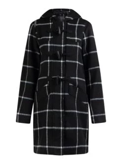 Angebote ⭐ Große Größen DreiMaster Klassik Dufflecoat Aus Wollgemisch Nascita In Kariert Schwarz Weiss Günstig Kaufen ❤️