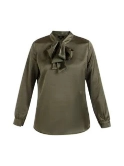 Großhandel 😀 Große Größen DreiMaster Klassik Langarmbluse Baradello In Olivgrün Günstig Kaufen ⌛