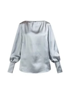 Schlussverkauf 🔔 Große Größen DreiMaster Klassik Langarmbluse Casnagie In Graublau Günstig Kaufen 👍