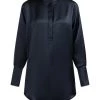 Auslauf 😍 Große Größen DreiMaster Klassik Langarmbluse Casnagie In Navy Günstig Kaufen 👍