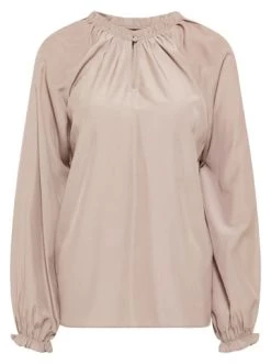 Großhandel 👏 Große Größen DreiMaster Klassik Langarmbluse Colina In Rauchbeige Günstig Kaufen 🥰