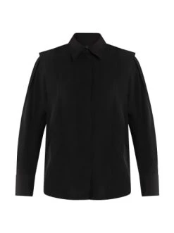 Billig ⭐ Große Größen DreiMaster Klassik Langarmbluse Colina In Schwarz Günstig Kaufen 🔔