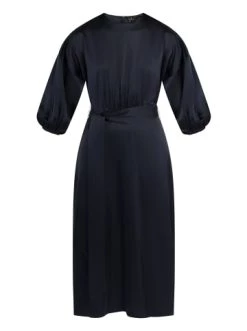 Budget ❤️ Große Größen DreiMaster Klassik Maxikleid Aus Satin Colina In Marine Günstig Kaufen 😍