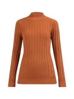 Besorgen 😀 Pullover & Cardigans DreiMaster Klassik Strick Pullover Turtleneck Iridia In Rostbraun Günstig Kaufen 🔔