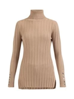 Am billigsten 😍 Pullover & Cardigans DreiMaster Klassik Strick Rollkragenpullover Iridia In Dunkelsand Günstig Kaufen 👏