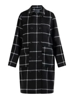 Coupon 😍 Große Größen DreiMaster Klassik Übergangsmantel Aus Wollgemisch Nascita In Kariert Schwarz Weiss Günstig Kaufen 🔔